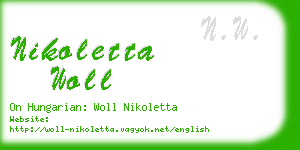 nikoletta woll business card